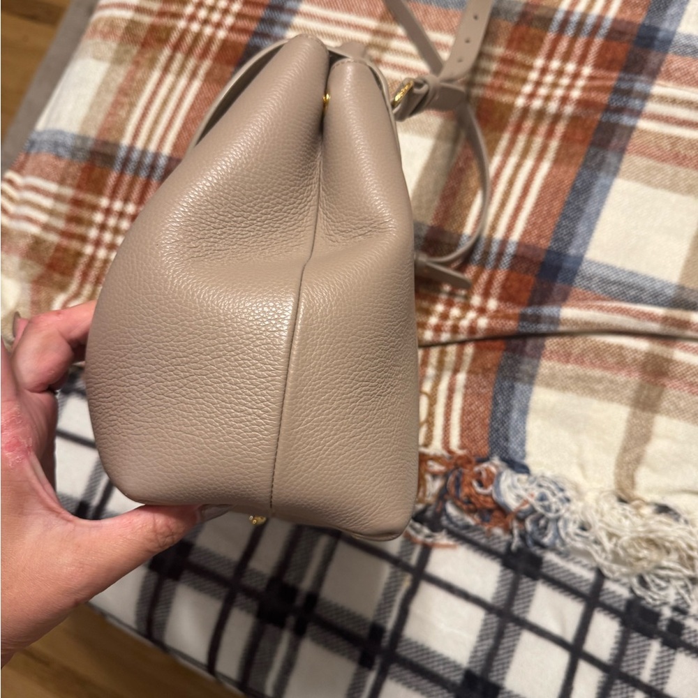 Polene Cream Leather Tote Bag - Picture 3 of 6